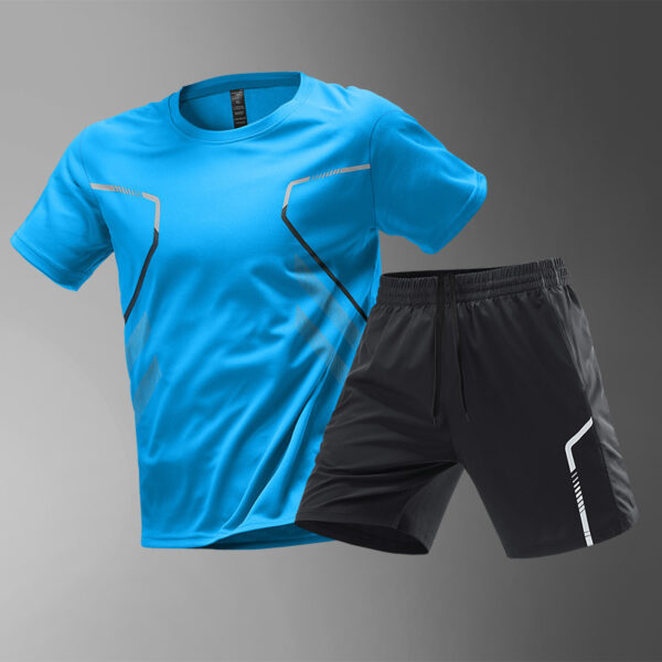 Men's T-shirts Sports Running T-shirt Color Block Men Quick-drying Breathable Short Sleeve Round Neck Active Tee Outdoor Workout - Image 4