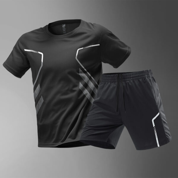 Men's T-shirts Sports Running T-shirt Color Block Men Quick-drying Breathable Short Sleeve Round Neck Active Tee Outdoor Workout - Image 2